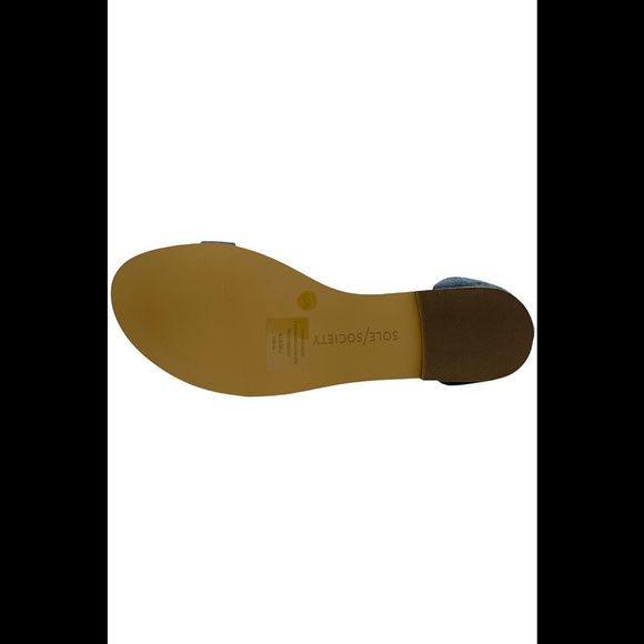 Sole Society Suede Fringe Flat Sandals Koa Vista Blue - Medium - Picture 4 of 5